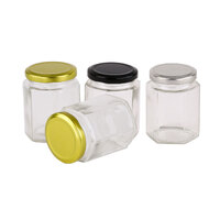 Glass Jar 180ml Hexagonal Glass Jars with Lids