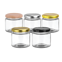 Round Glass Jars - 150ml- Glass Jars with 5 Lid Colour Options