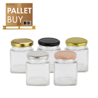 Pallet of 2,856 Square Glass Jars - 280ml / 400gm size - with Lids. GST Incl.