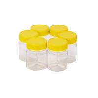 Plastic Honey Jar 200ml/250gm Hexagonal Yellow Lid, Food Grade, Carton 240 pcs, Jars &amp; Lids