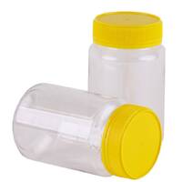 Carton of 216pc Round Honey Jars 360ml/500gm size - Yellow Anti-theft lid