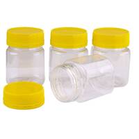 Carton 240 pcs Plastic Honey Jars &amp; Lids 200ml/250gm Square Yellow Anti Theft Lid &amp; Honey Container Food Grade